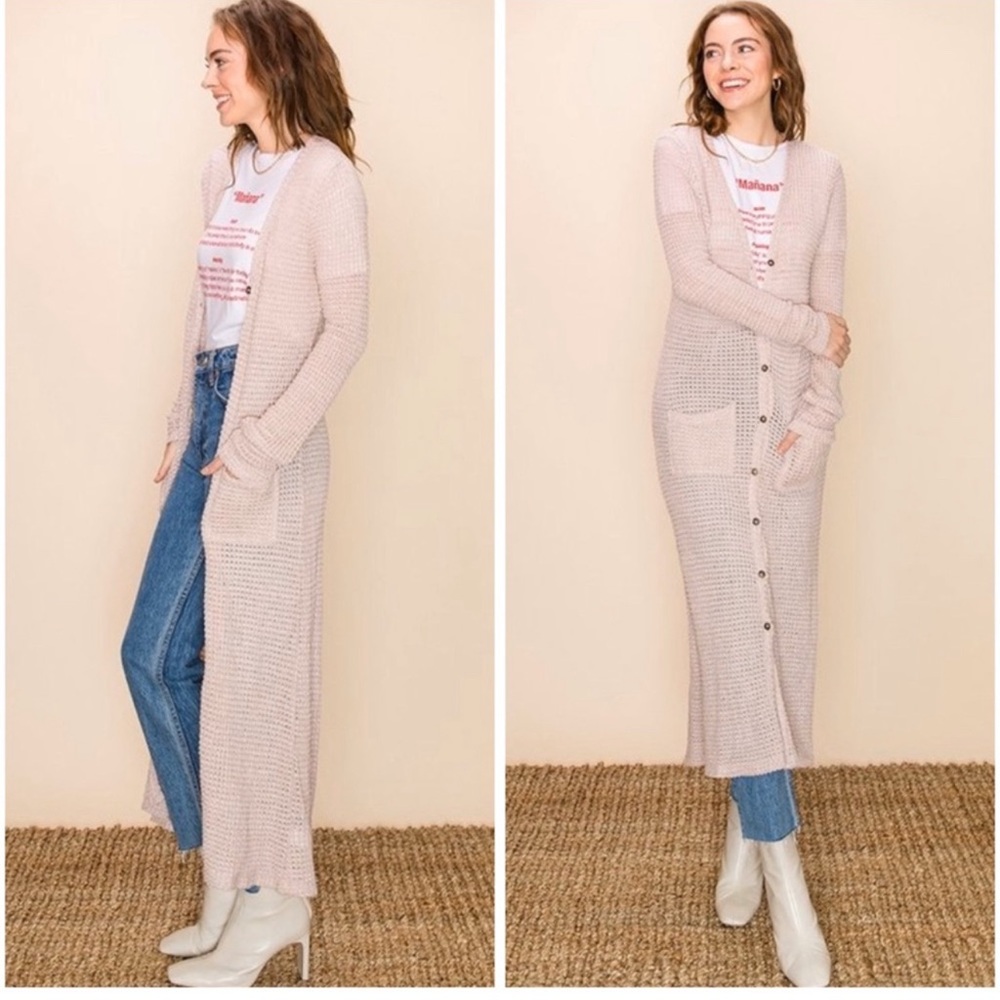 Longline button down cardigan - Picture 6 of 9